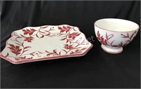 Handpainted Soup Bowl and Platter