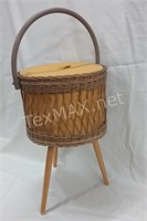Uniqe Vintage Sewing Basket with Legs