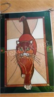 Cat Stained Glass Panel
