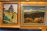 2 works: Tetsuo Nagano, 'Mt Fuji', oil on