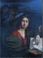 Artist unknown, portrait of a youth with scroll,