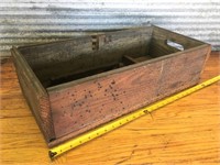 Vintage wood crate with carry handles