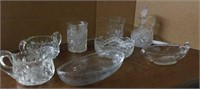 Pressed glass serving pieces (8)