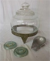 Vintage Candy Jar on stand with scoop
