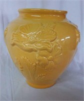 Hull orange vase, 9" tall x 9.5" diameter