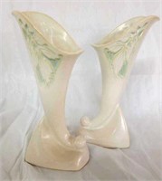 Roseville Silhouette vases, (2) #721-8"
