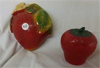 Strawberry string holder & condiment or jelly dish