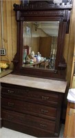 Dresser with marble top and mirror