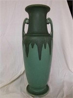 Roseville vase with matt drip finish,   18.5" tall