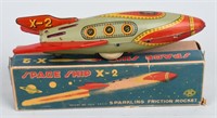 JAPAN Tin Friction SPACE SHIP X-2 w/ BOX