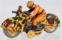 JAPAN Tin Friction CAMOUFLAGE MOTORCYCLE