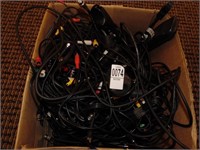 box of assorted cables