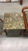 Marble Top End Table 20" x 20"