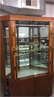 Corner Display Cabinet Lighted With Glass Back