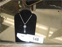STERLING SILVER AND CRYSTAL PENDANT NECKLACE
