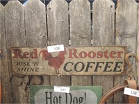 RED ROOSTER COFFEE METAL SIGN