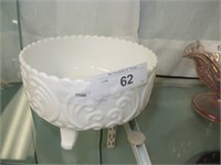 SIGNED IMPERIAL MILK GLASS FOOTED BOWL