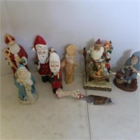 8 Pcs Christmas Figurines - hand painted fenton &