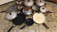 Lot of assorted pots and pans