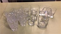 Lot of assorted whiskey glasses, etc