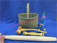 basket with massage tools