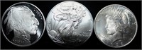Coins - Peace Dollar, Silver Eagle, 1 oz. Round