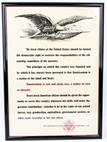 WWII Poster Roosevelt's Statement for War Effort