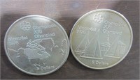2 pcs 1976 Oylmpic Silver $5 Coins