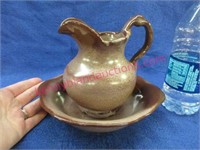 small frankoma pitcher & bowl