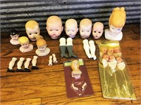 Vintage ceramic doll pieces