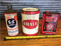Vintage automobile related cans