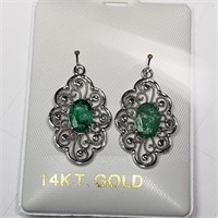 $1200 14K Emerald Earrings