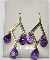 $1400 14K Amethyst Earrings