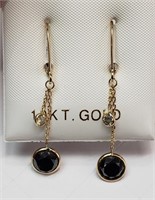 $3200 10K Black Diamond White Diamond Earrings