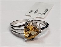 $1000 10K Citrine  Diamond Ring