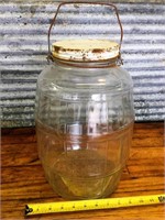 Vintage pickle jar with lid