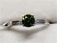$1900 10K Enhanced Green Diamond Ring