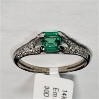 $2400 14K Emerald  Diamond Ring