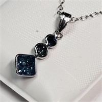 $3000 14K Blue Diamond Necklace