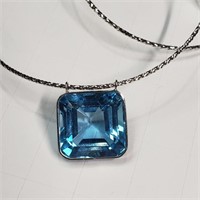 $1800 14K Blue Topaz Necklace