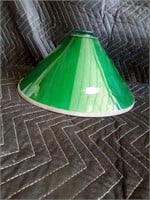 Green lamp shade to hang over table