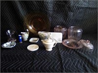 Mixed lot of glass pieces