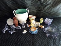 Vintage variety of figurines and glass ware