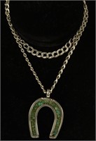 "MCCOY" STERLING & TURQUOISE "HORSESHOE" PENDANT