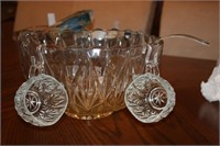 Glass Punch Bowl & 12 Glasses