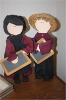 2 Wooden Amish School Teachers