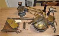 Large Estate Group Brass, Iron & Wood Items