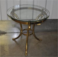Regency Style Brass/Glass Round Table
