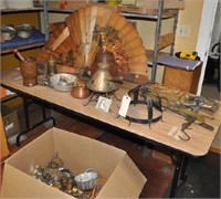 Large Group Copper, Brass, Wood, Tin Items