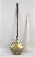 American Engraved Brass Bedwarmer